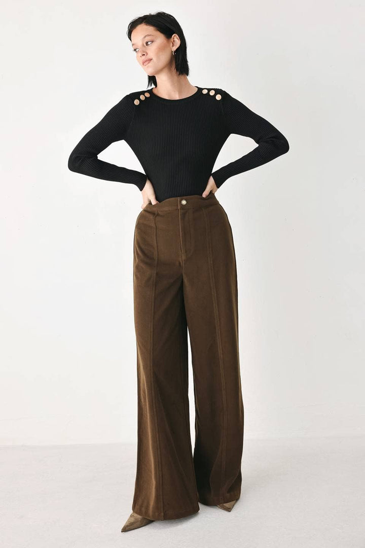 Wide-Leg Knit Pant — Guinevere
