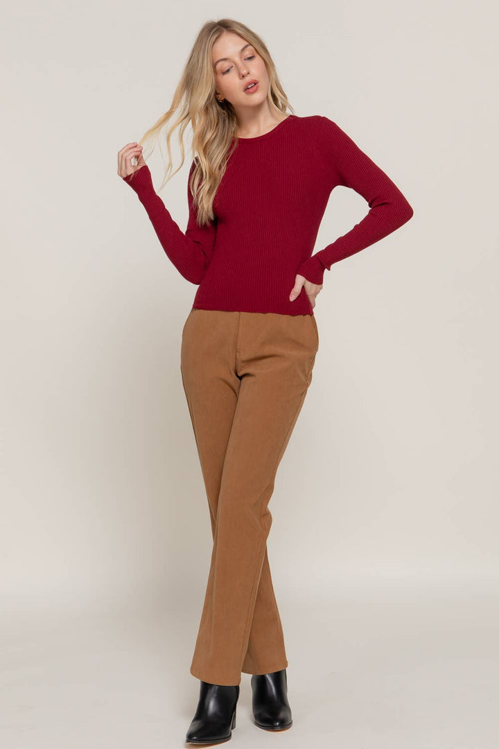 Ribbed Crewneck Sweater — Clementine