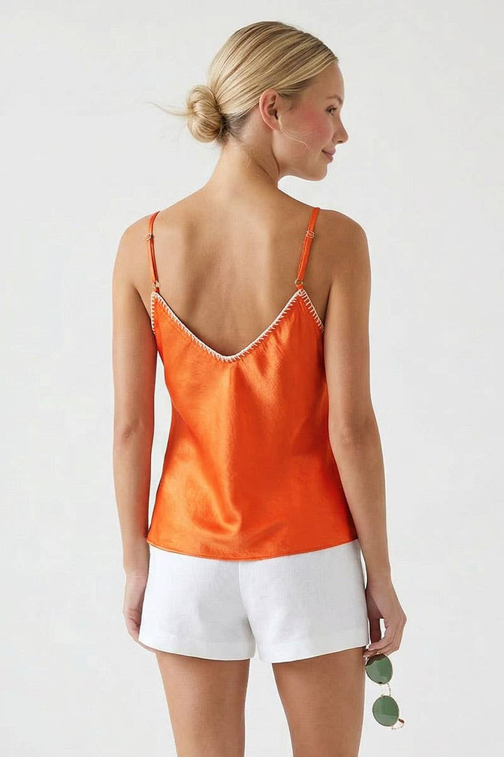 Whipstitch Satin Camisole — Yesenia
