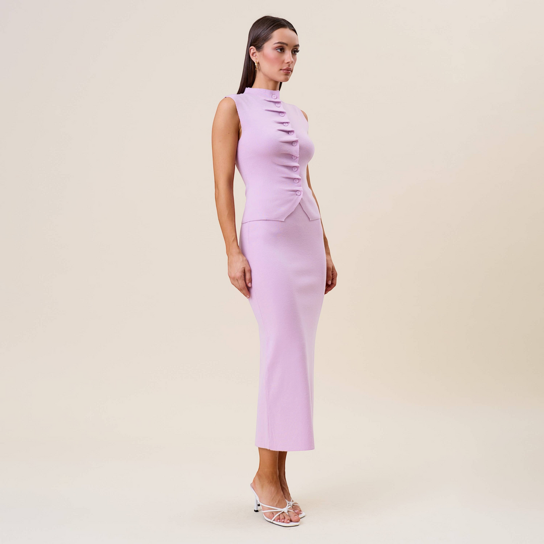 sculpted knit skirt set for women