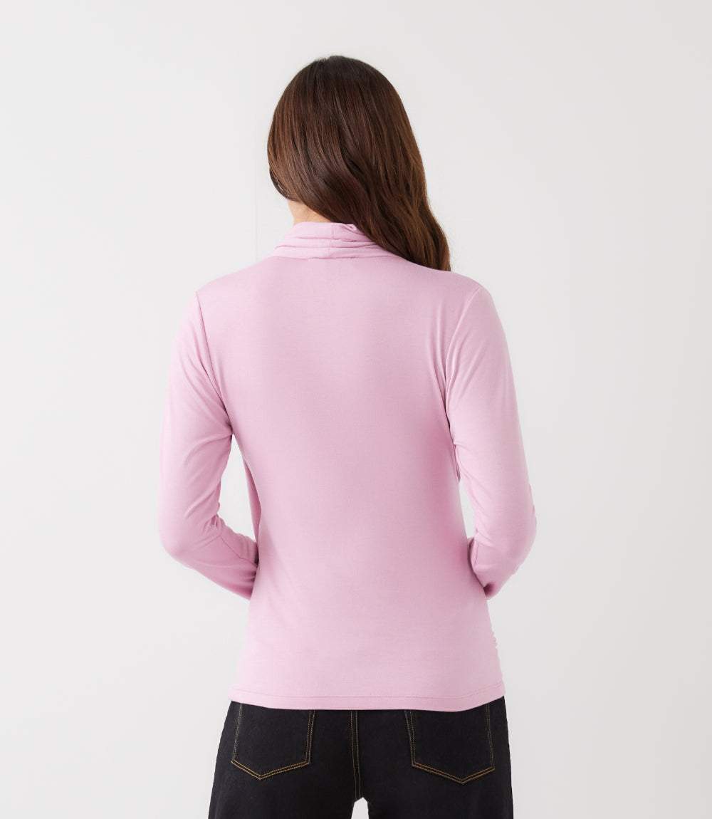 Long Sleeve Crossover Side-Shirred Top