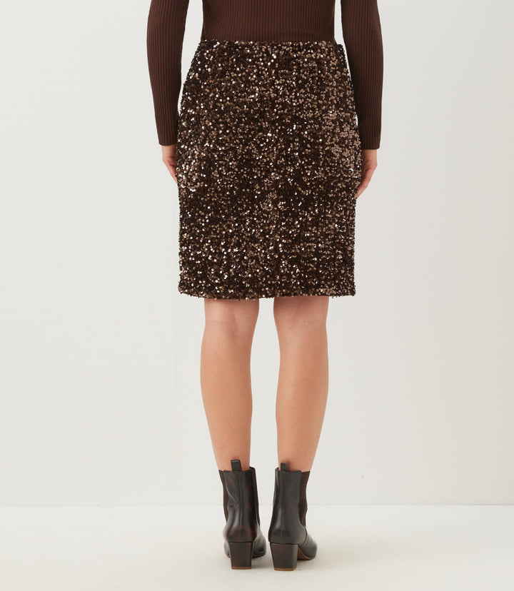 Velvet Sequin Pencil Skirt