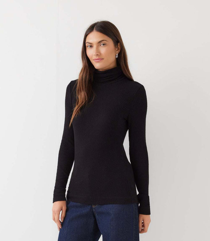 Ribbed Long Sleeve Turtleneck Top