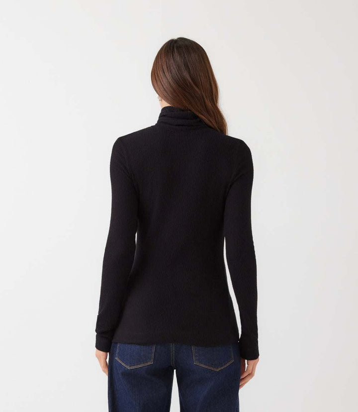 Ribbed Long Sleeve Turtleneck Top