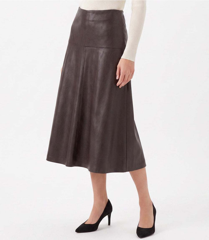 Faux Leather Midi Skirt