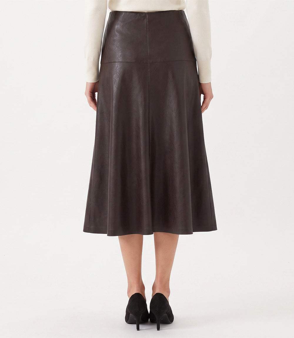 Faux Leather Midi Skirt