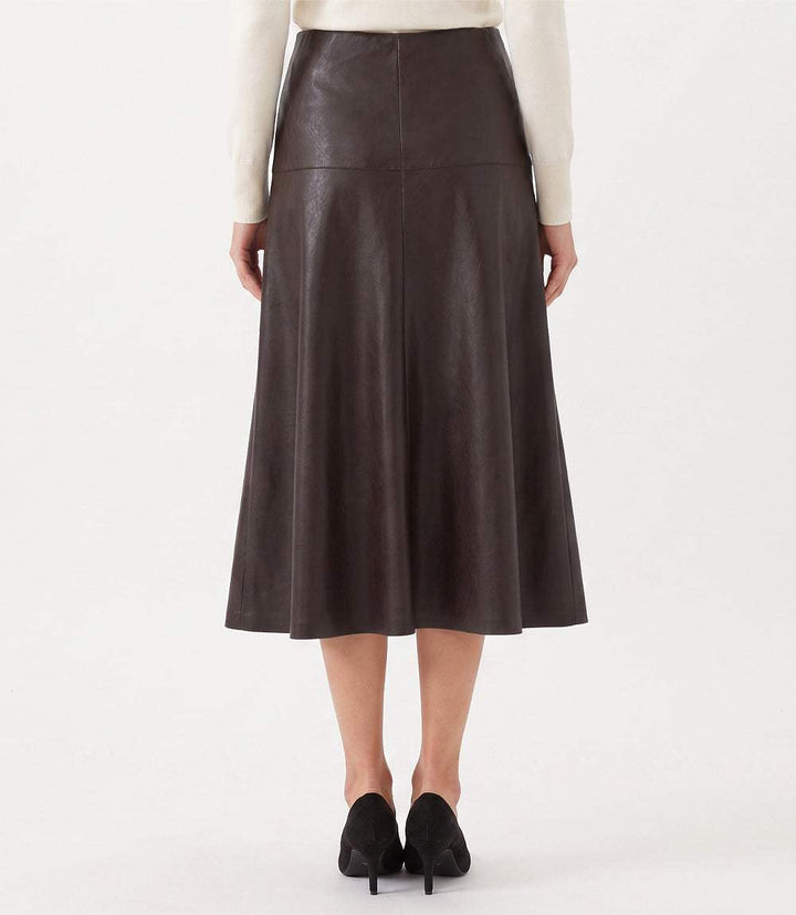 Faux Leather Midi Skirt