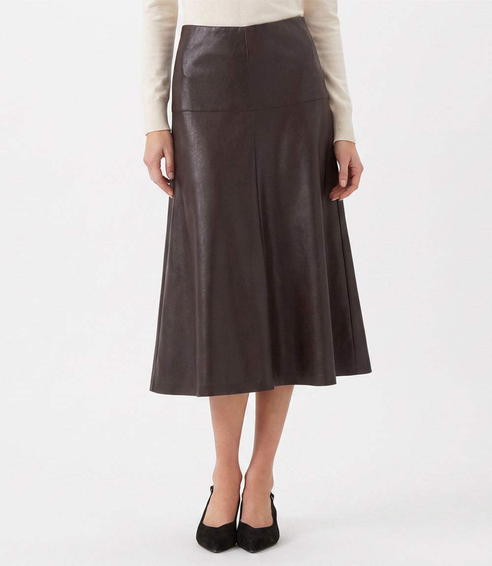 Faux Leather Midi Skirt