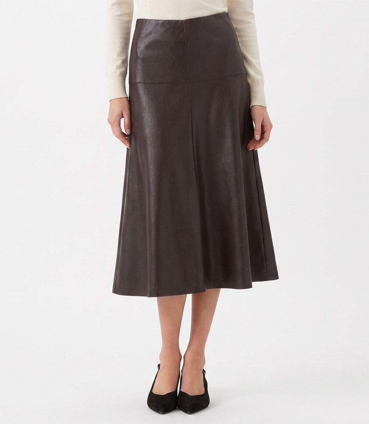 Faux Leather Midi Skirt