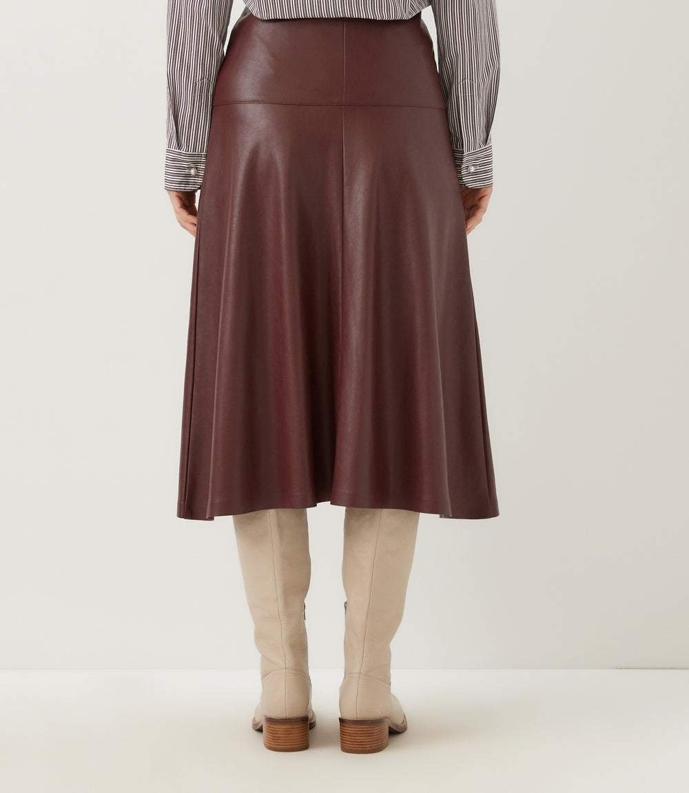 Faux Leather Midi Skirt