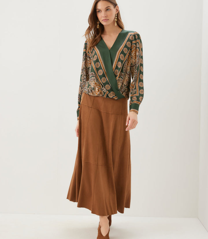 Long Sleeve Drape Front Top