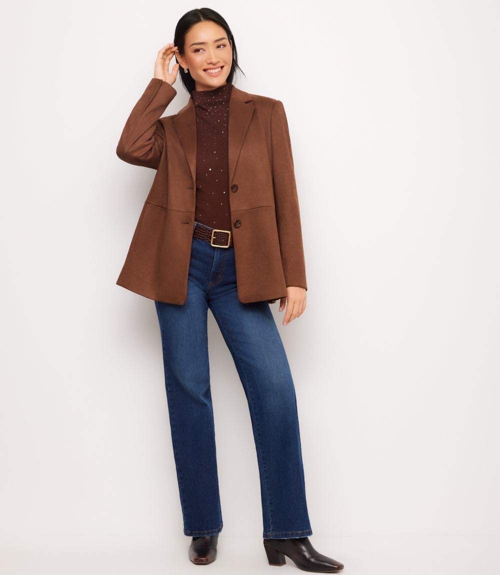 Faux Suede Blazer