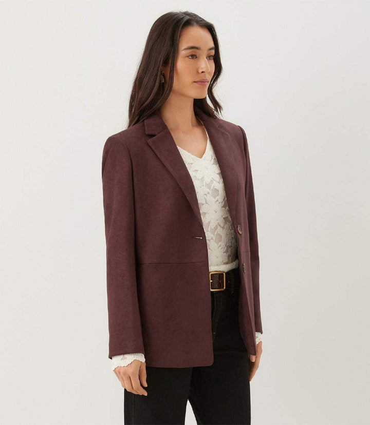 Faux Suede Blazer