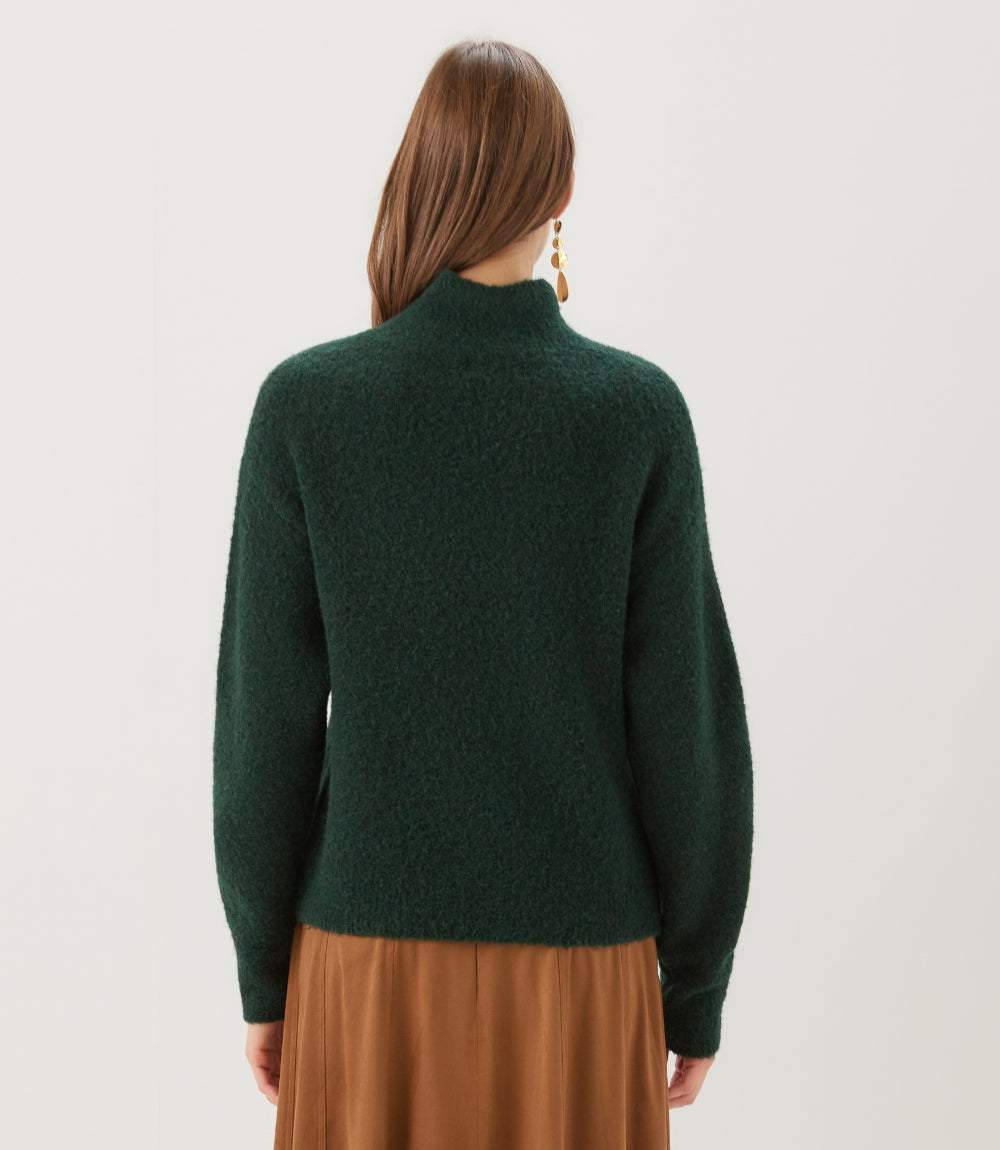 Mock Neck Boucle Sweater