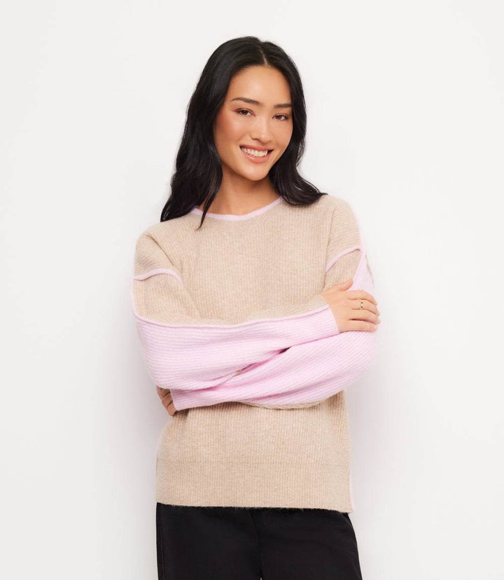 Colorblock Crewneck Sweater