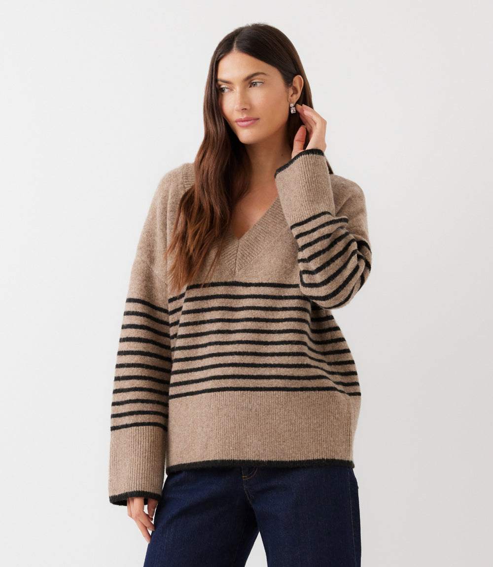 Stripe V-Neck Sweater