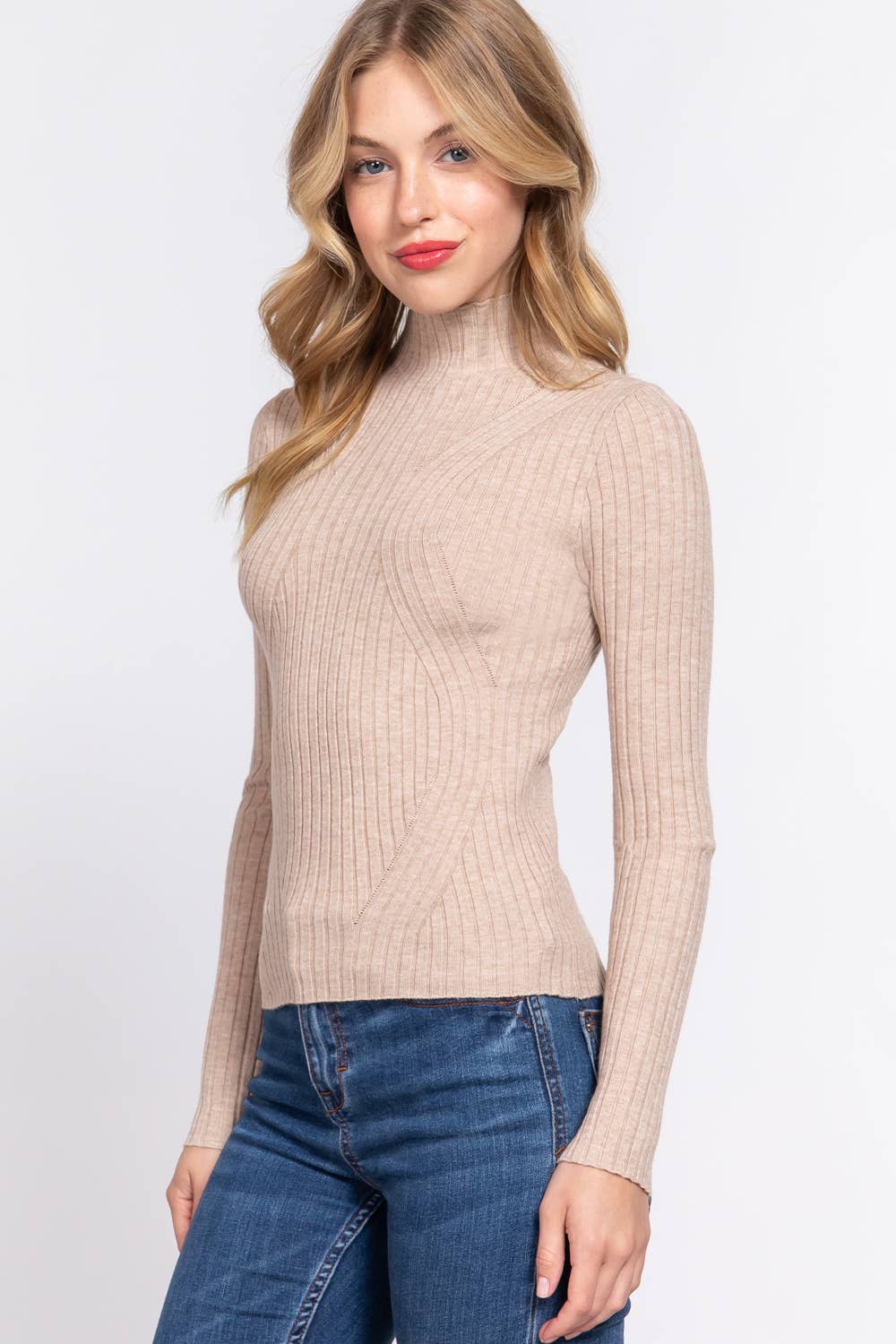 Fitted High-Neck Sweater — Linnea