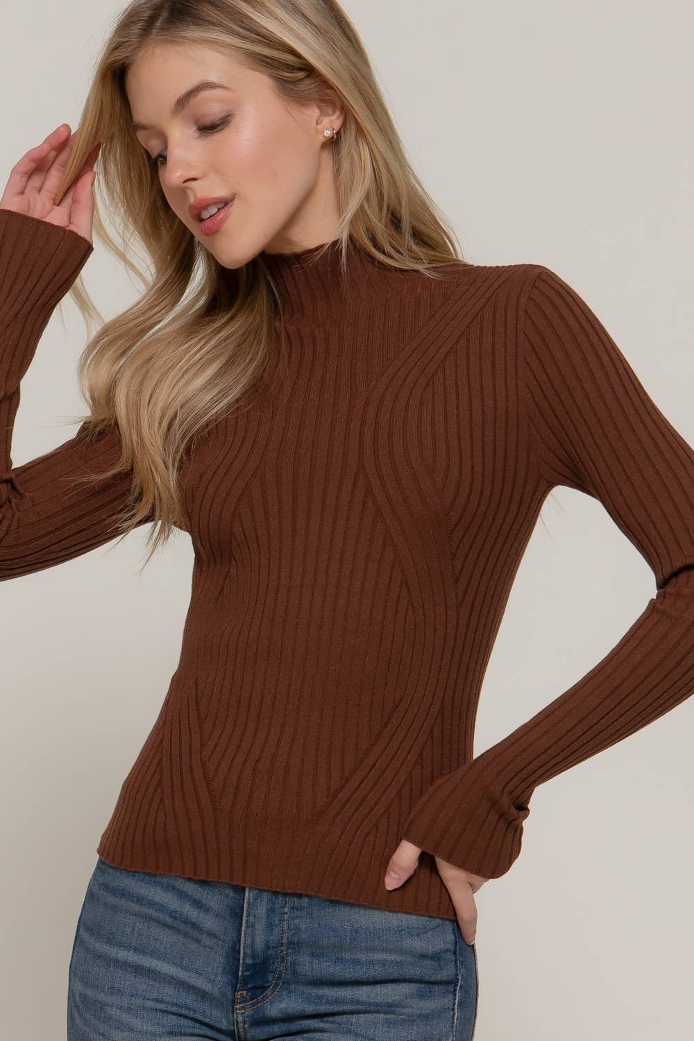 Fitted High-Neck Sweater — Linnea
