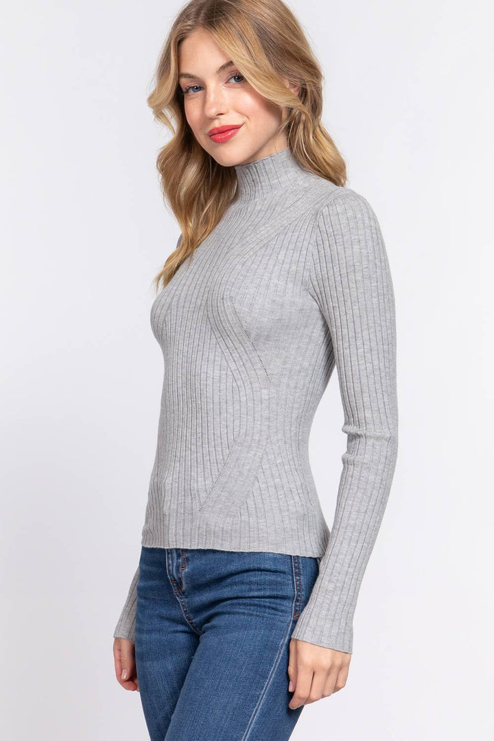 Fitted High-Neck Sweater — Linnea