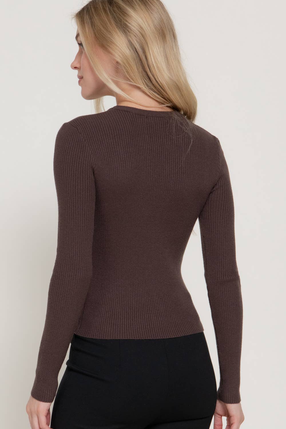 Ribbed Crewneck Sweater — Clementine