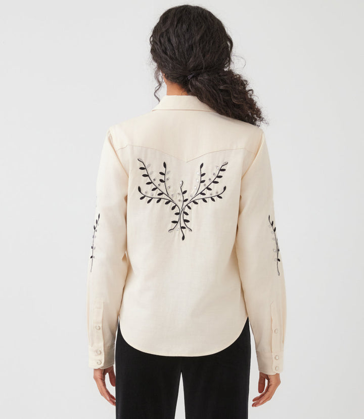 Long Sleeve Embroidered Western Button-Up Shirt