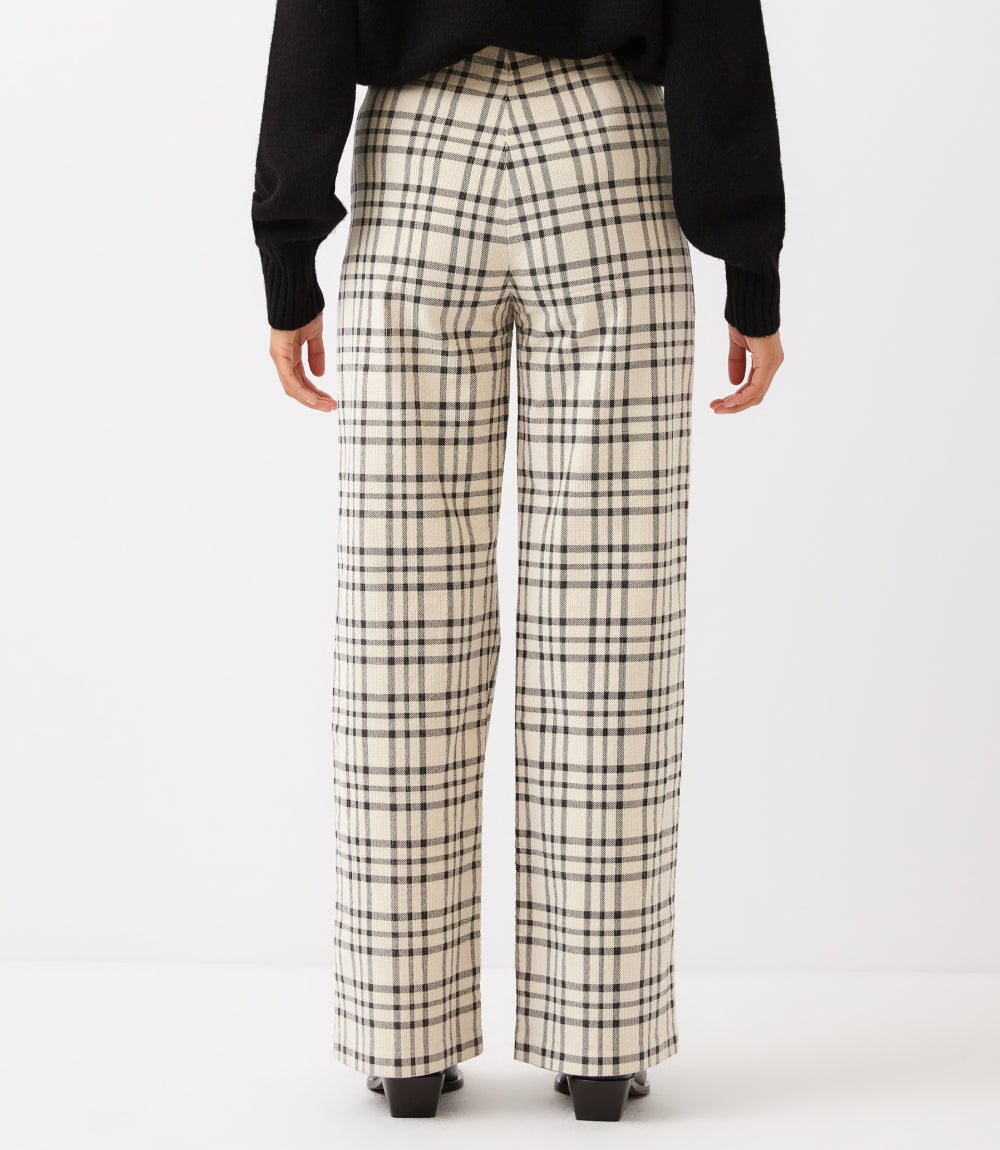 Plaid Corduroy Pull On Full Length Pants