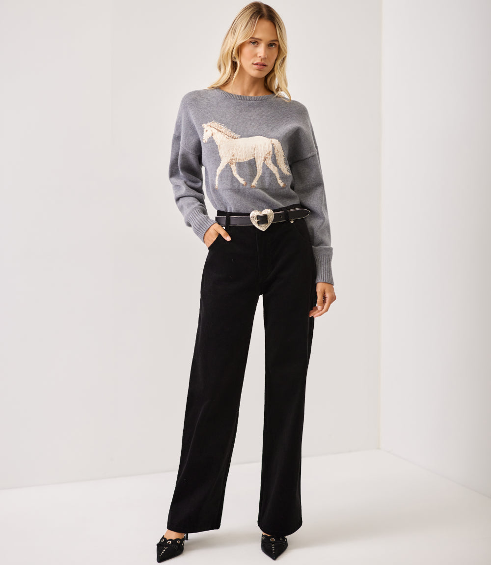Corduroy Full Length Wide-Leg Pants