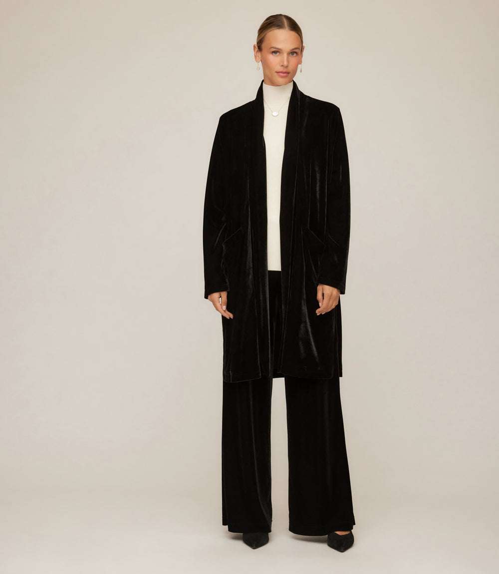 Velvet Wide-Leg Pants