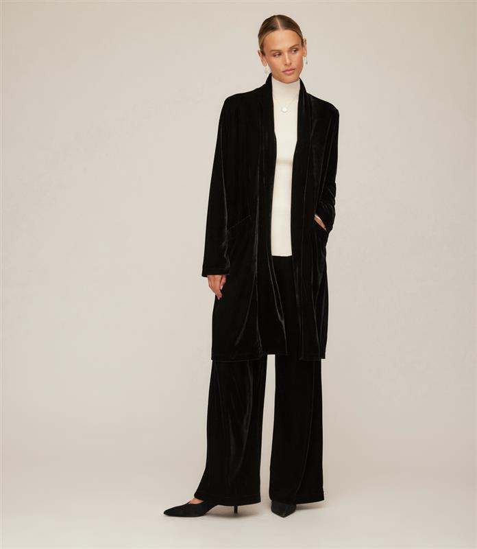 Velvet Wide-Leg Pants