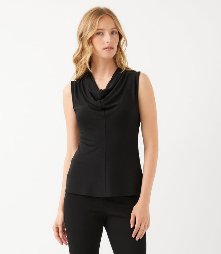 Sleeveless Drape Front Top