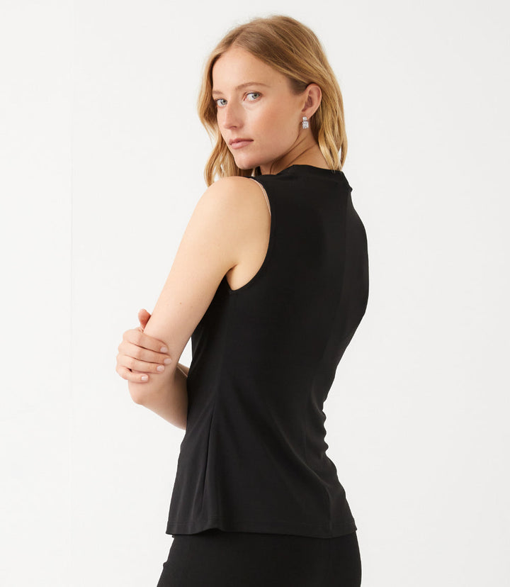 Sleeveless Drape Front Top