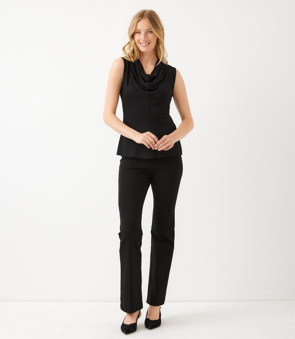 Sleeveless Drape Front Top
