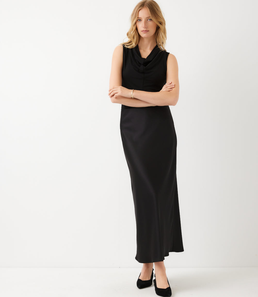 Satin Bias Cut Midi Skirt