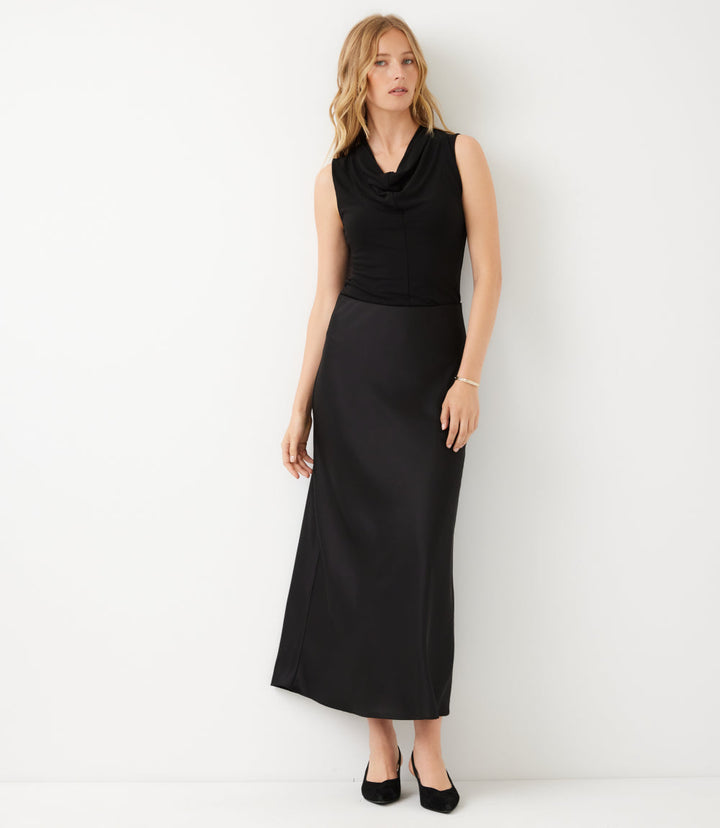 Satin Bias Cut Midi Skirt