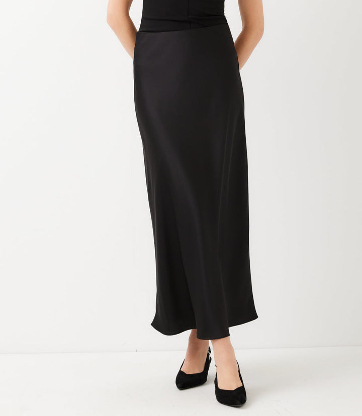 Satin Bias Cut Midi Skirt