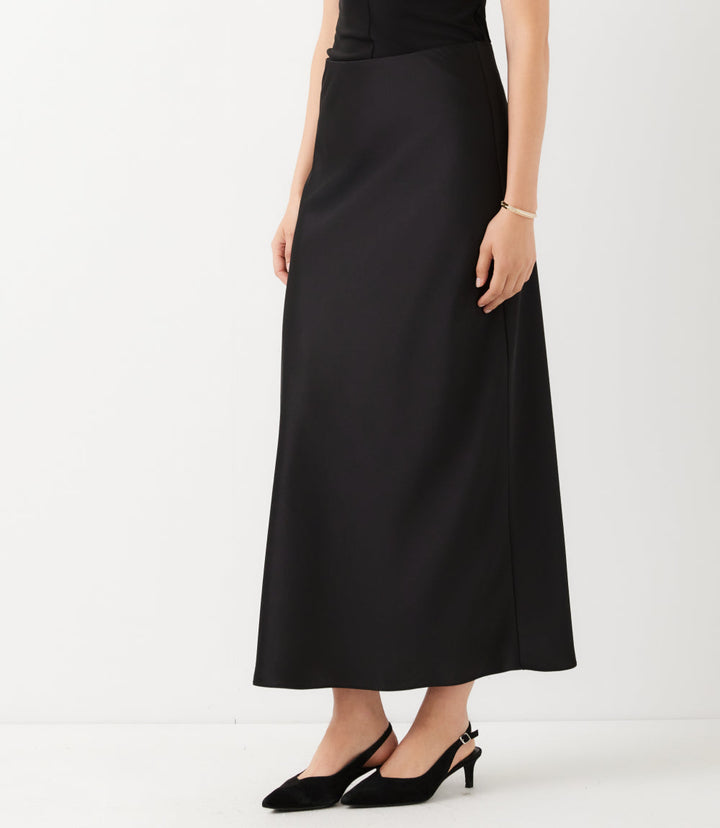 Satin Bias Cut Midi Skirt