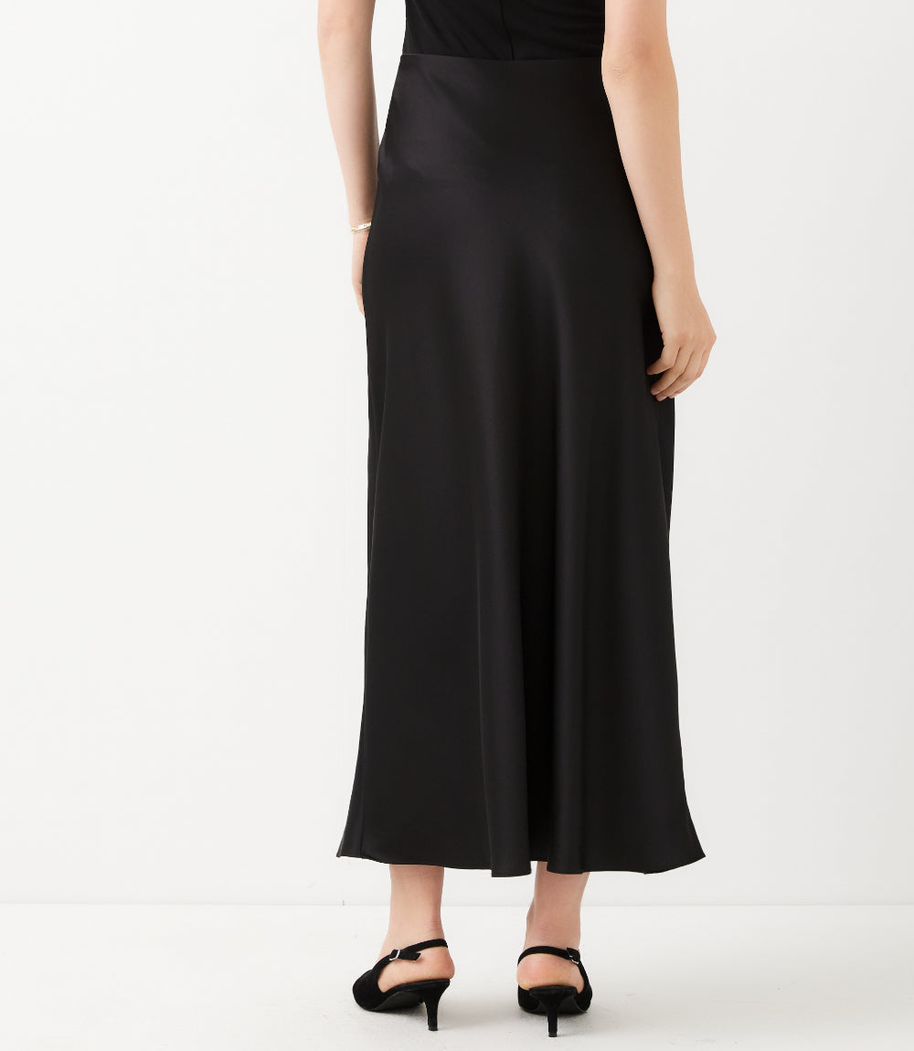 Satin Bias Cut Midi Skirt