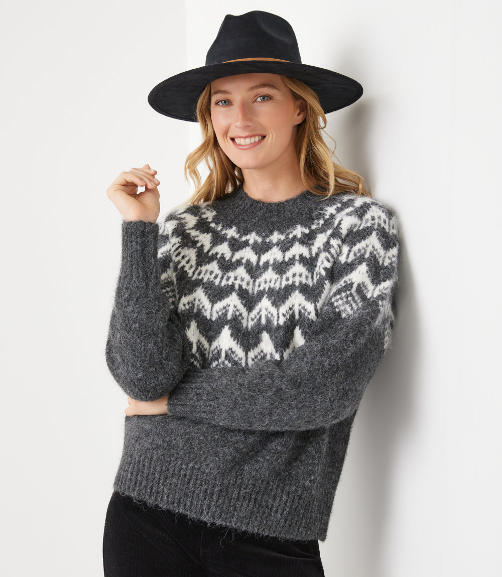 Jacquard Crewneck Sweater