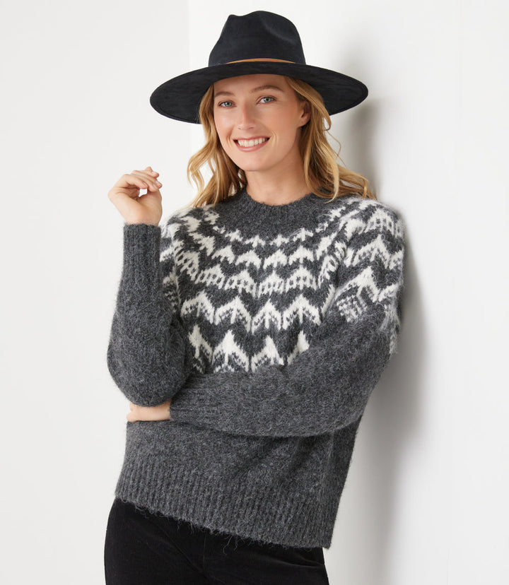 Jacquard Crewneck Sweater