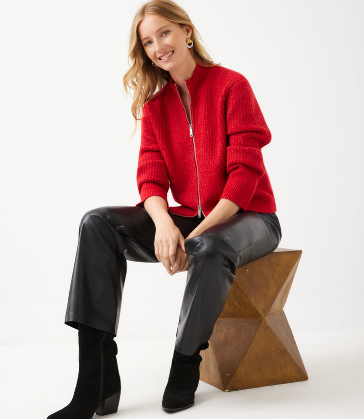 Mockneck Two-Way Zip Sweater