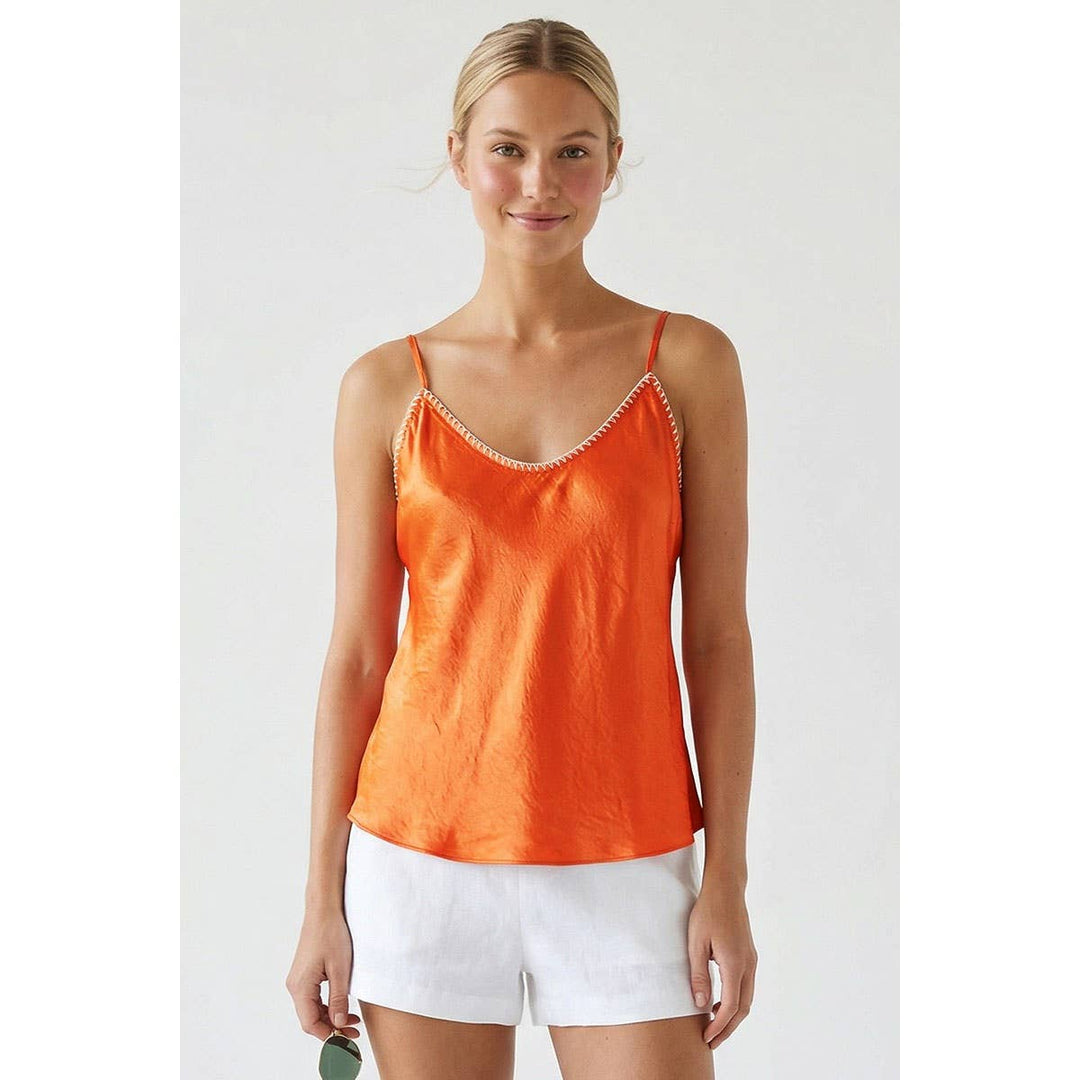 Whipstitch Satin Camisole — Yesenia
