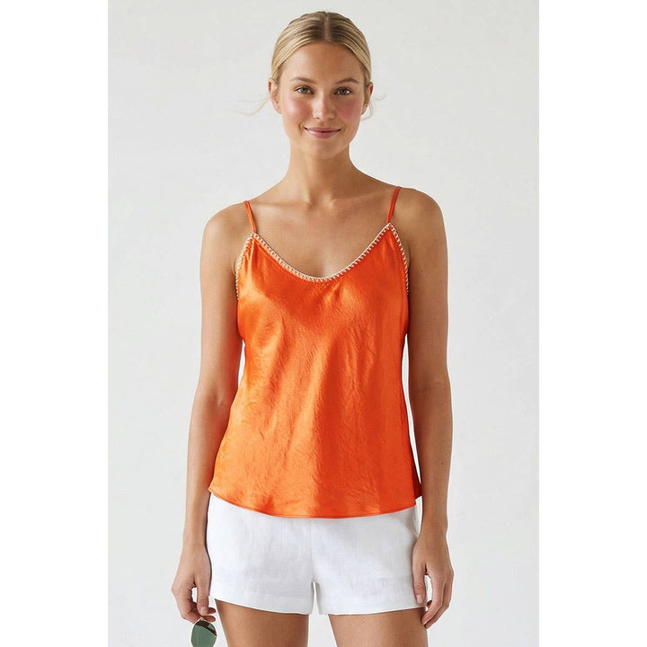 Whipstitch Satin Camisole — Yesenia
