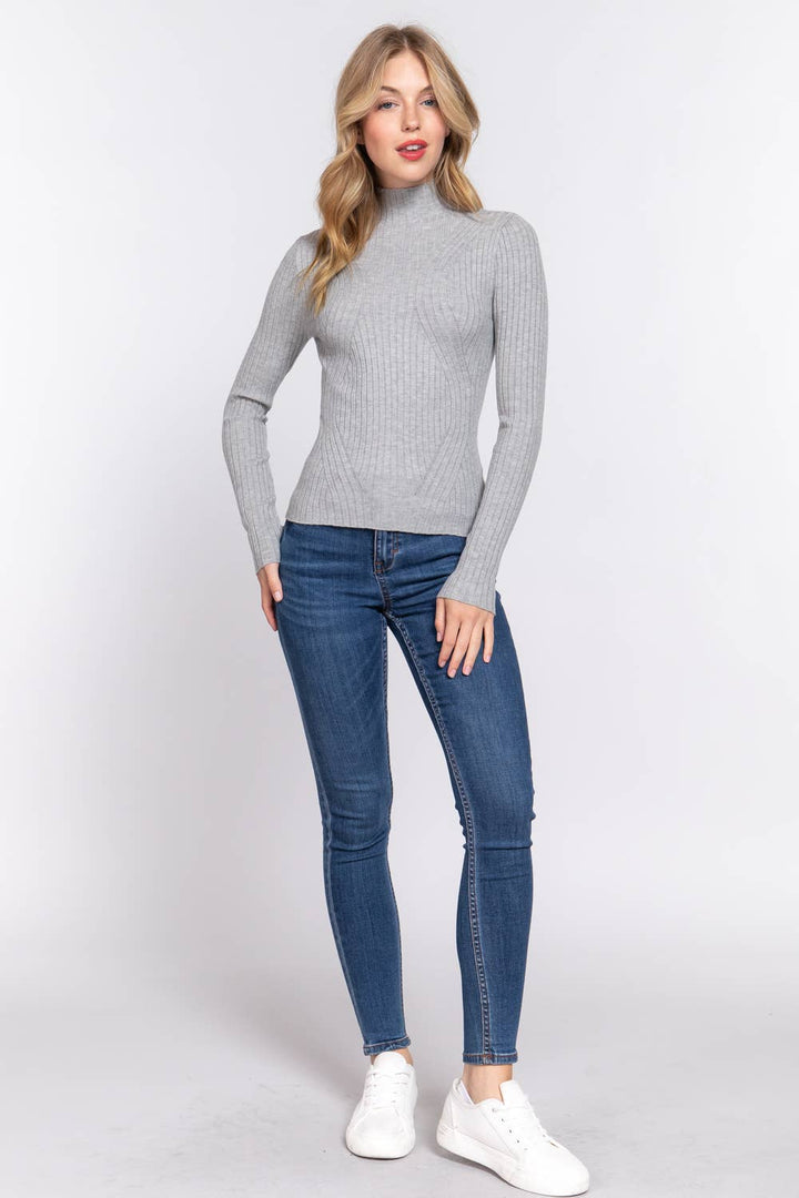 Fitted High-Neck Sweater — Linnea