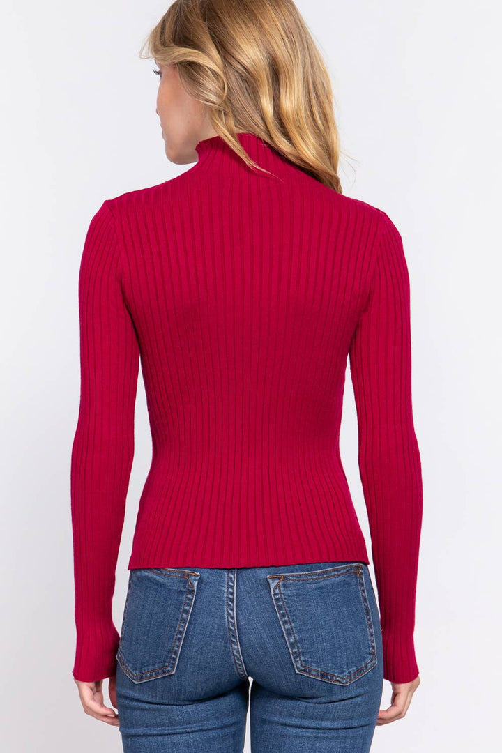Fitted High-Neck Sweater — Linnea