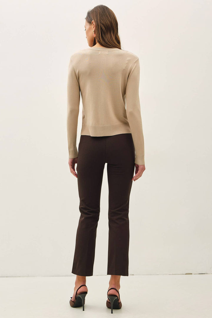 Crewneck Button-Up Cardigan — Xiomara