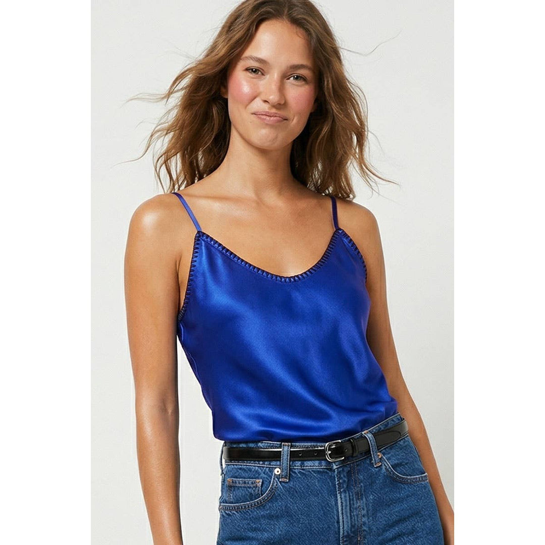 Whipstitch Satin Camisole — Yesenia