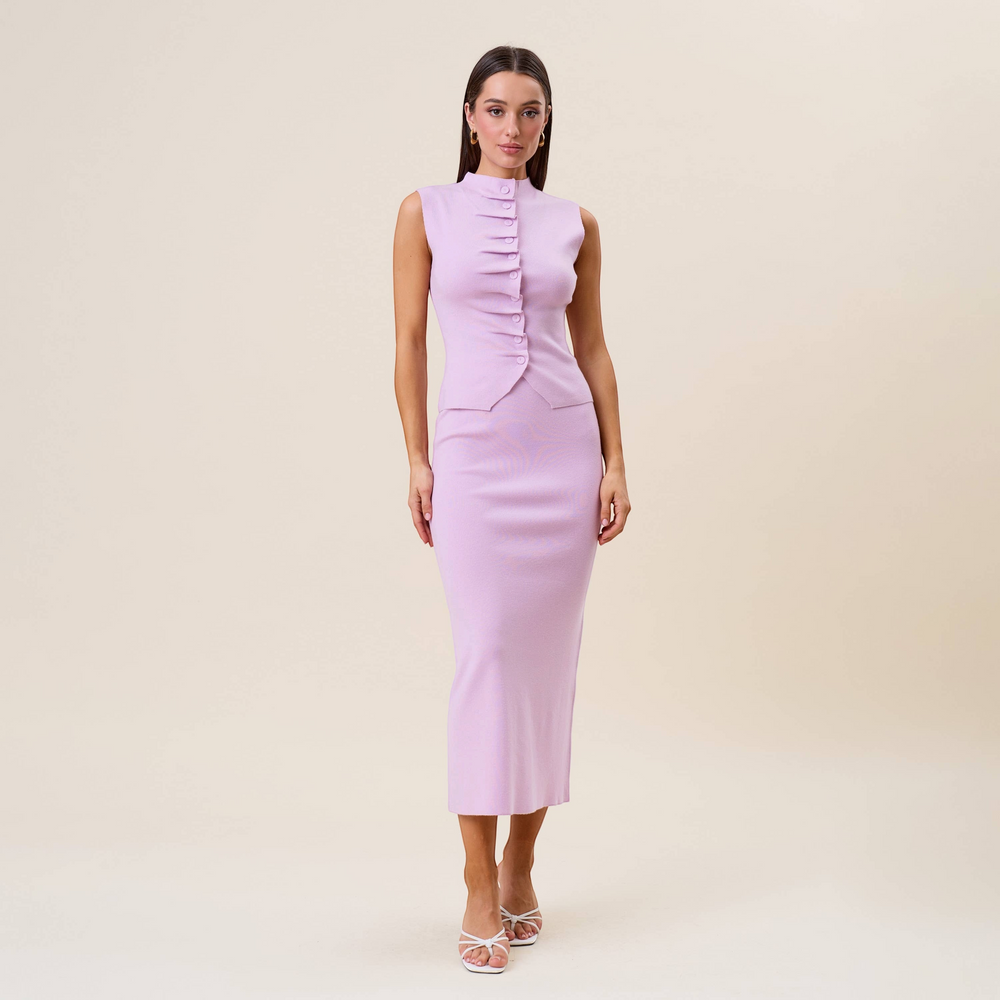 sculpted knit skirt set for women