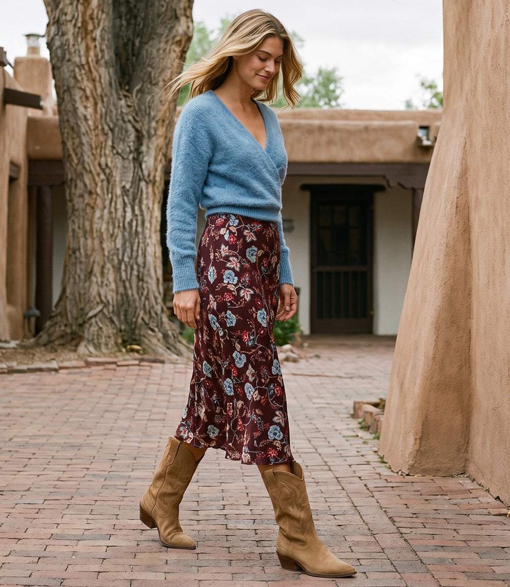 Bias Cut Midi Skirt
