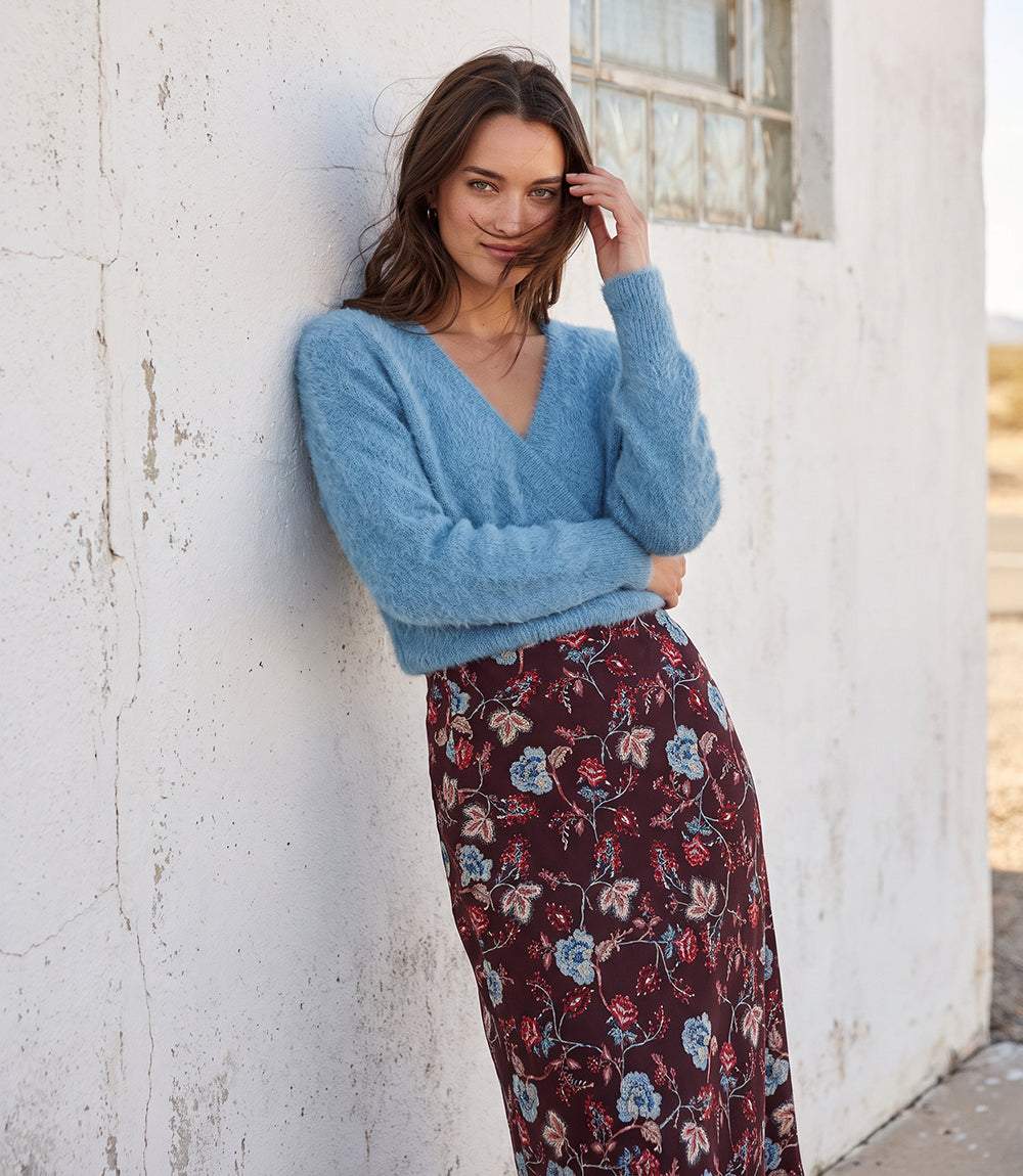 Bias Cut Midi Skirt