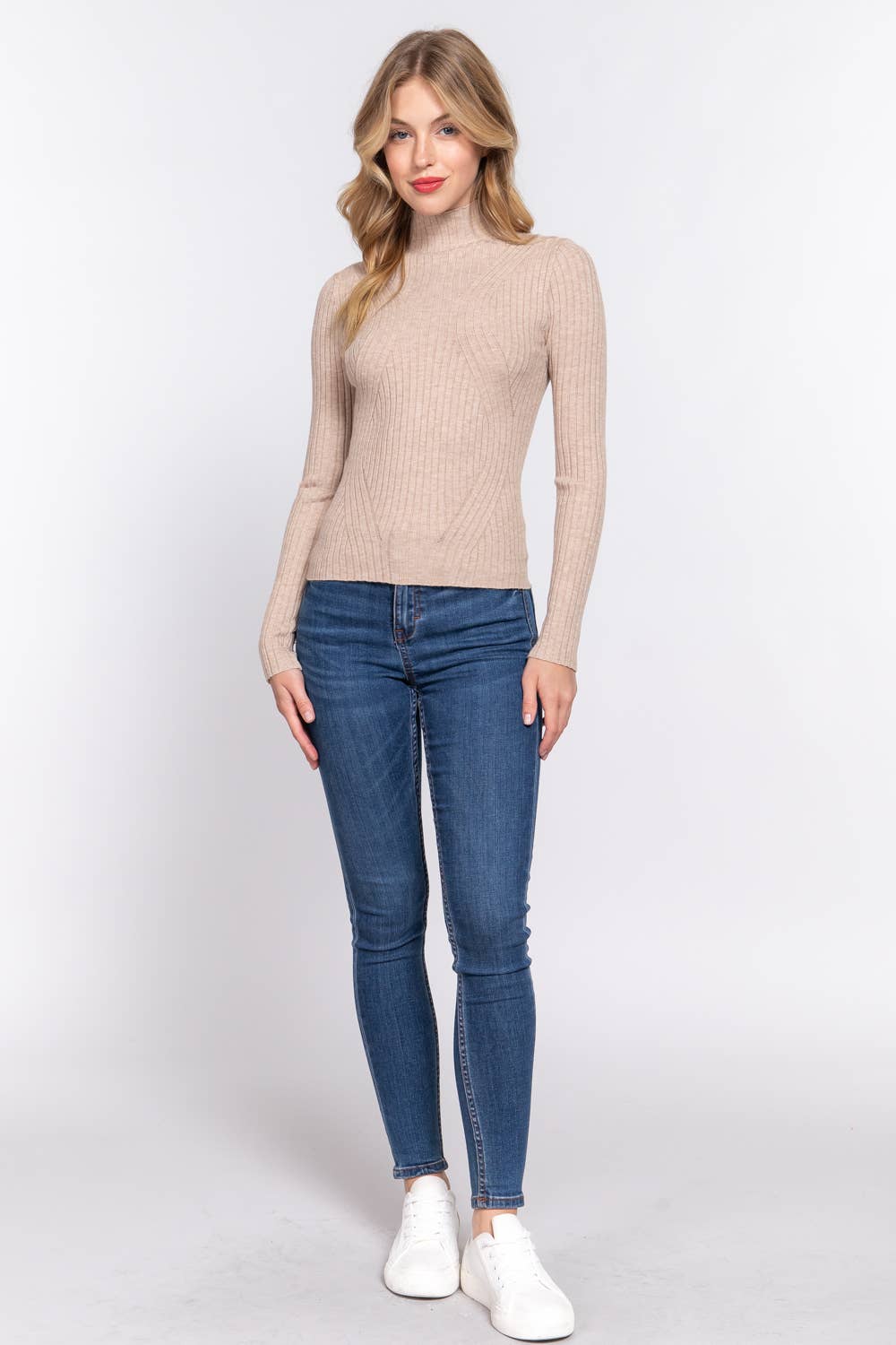 Fitted High-Neck Sweater — Linnea